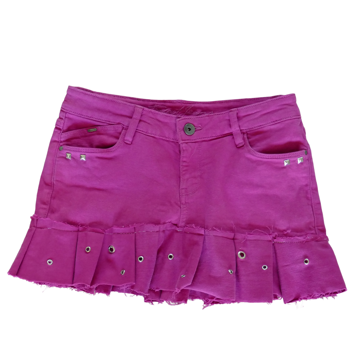 Pink denim skirt
