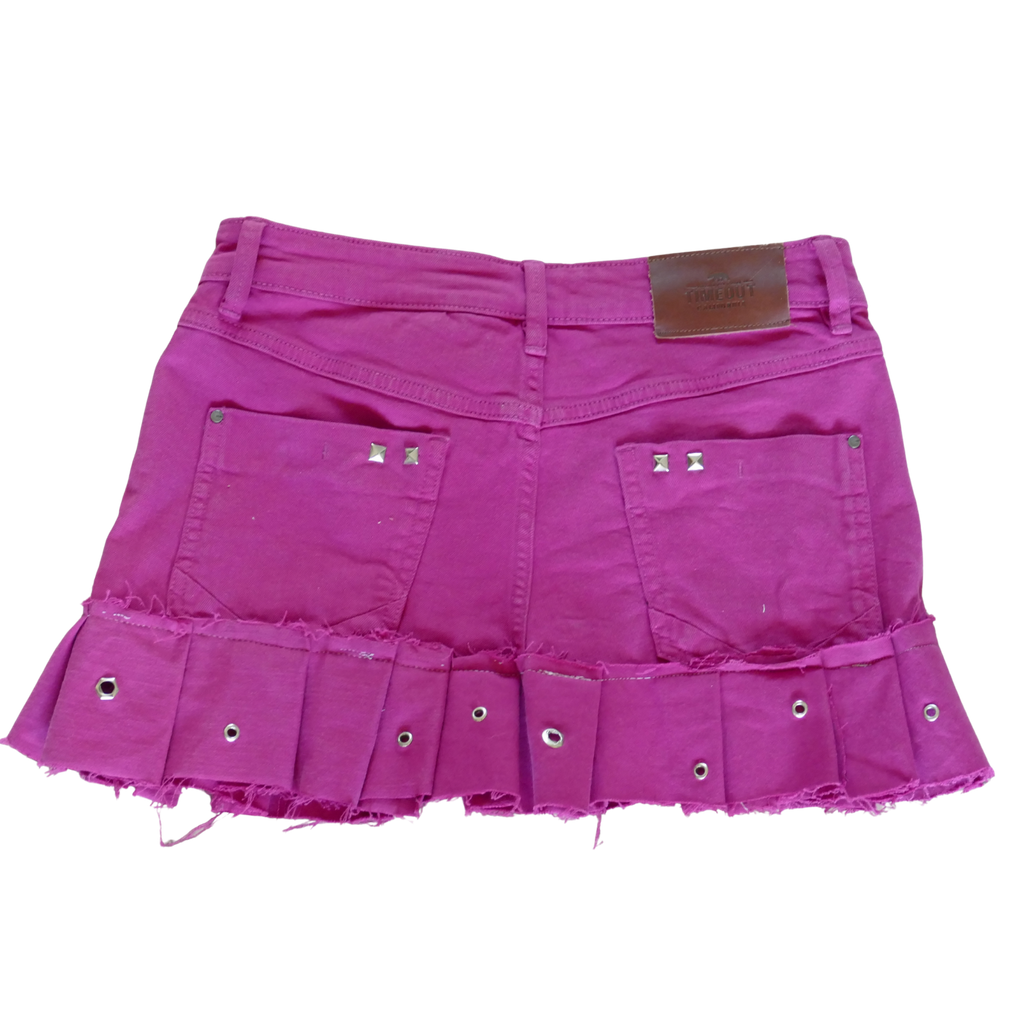 Pink denim skirt